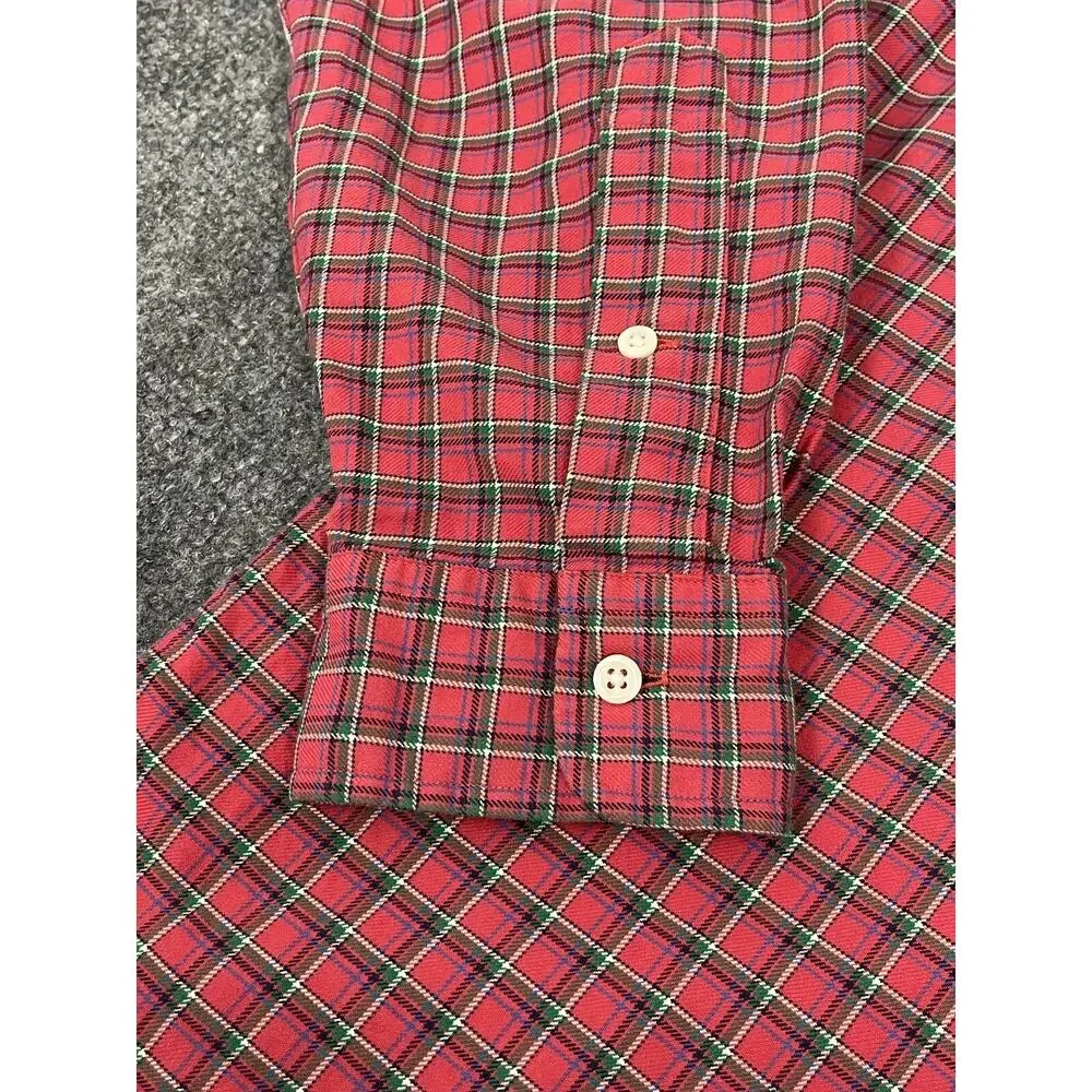 Polo Ralph Lauren Shirt Mens Large Check Plaid Button Up Red Long Sleeve N56
